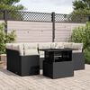 vidaXL Set Divani da Giardino con Cuscini 7pz Nero Polyrattan