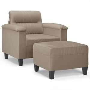 vidaXL Poltrona con Poggiapiedi tortora 60 cm in Tessuto Microfibra