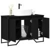 vidaXL Mobiletto per Lavabo Altro Rovere Nero 91 x 35 x 60 cm