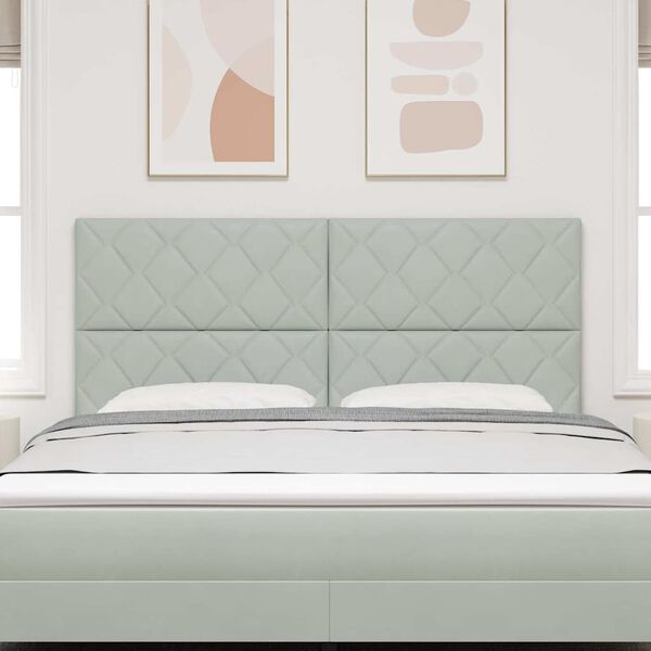 vidaXL Testiera LED Grigio chiaro 180 cm Pelle Sintetica