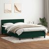 vidaXL Letto a Molle con Materasso e LED Verde Scuro 160x220 cm Velluto