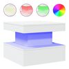 vidaXL Tavolino da Salotto con Luci LED Bianco 50x50x40 cm