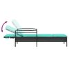 vidaXL Lettino prendisole con cuscino nero 63x200x81 cm in polyrattan (solo USA)