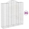 vidaXL Cesti Gabbioni ad Arco 6 pz 200x50x200/220 cm Ferro Zincato