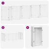 vidaXL Cancello Cani Porta Pieghevole Bianco 9 Pannelli 450 cm Pioppo