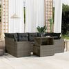 vidaXL Set Divani da Giardino 7 pz con Cuscini Grigio in Polyrattan