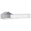 vidaXL Gabbia per Galline con Tetto e Giardino 2 pz Argento