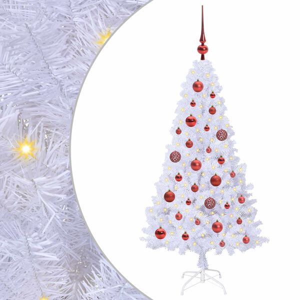 vidaXL Albero di Natale artificiale Bianco 120 cm PVC e Acciaio