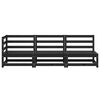 vidaXL Set Divani da Giardino 3 pz Nero in Legno Massello di Pino