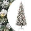 vidaXL Albero di Natale Artificiale con Rami Pieghevoli Verde e Bianco