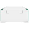 vidaXL Mobile/Rialzo porta TV in Vetro Bianco 40x25x11 cm