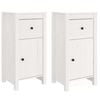 vidaXL Credenze 2 pz Bianche 40x35x80 cm in Legno Massello di Pino