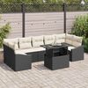 vidaXL Set Divano da Giardino con archiviazione 8 pcs Nero Poly Rattan
