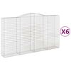 vidaXL Cesti Gabbioni ad Arco 6 pz 400x50x220/240 cm Ferro Zincato