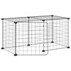 vidaXL Gabbia per Animali 8 Pannelli con Porta Nero 70x35x35cm Acciaio