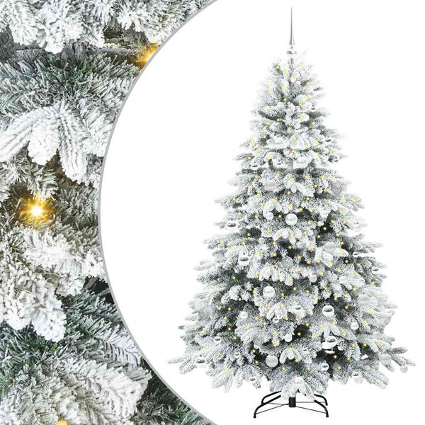 vidaXL Albero di Natale artificiale con 300 LED Bianco 180 cm PE e PVC