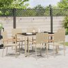 vidaXL Set da Pranzo per Giardino 7 pcs Beige polyrattan