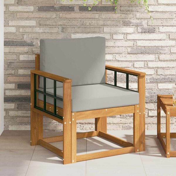 vidaXL Divano da esterno Legno di Acacia Massello e Poliestere