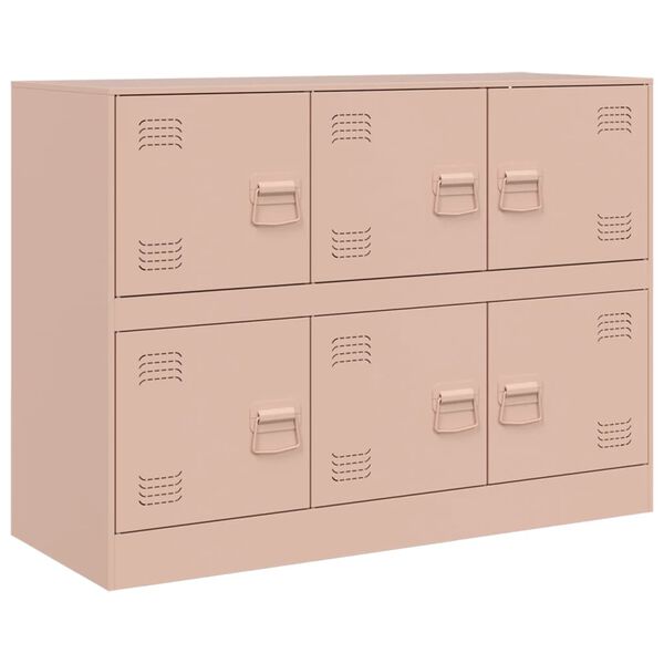 vidaXL Credenza Rosa 99x39x73 cm in Acciaio