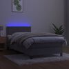 vidaXL Letto a Molle con Materasso e LED Grigio Chiaro 80x200 cm Velluto