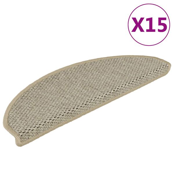 vidaXL Tappeti Adesivi Scale Aspetto Sisal 15pz 65x21x4cm Verde Chiaro
