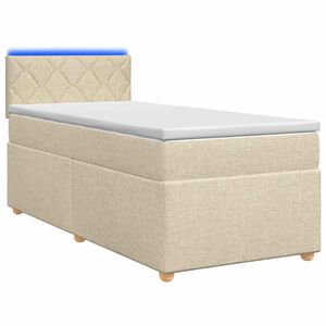 vidaXL Letto box spring con materasso Crema 80 x 200 cm Tessuto