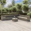 vidaXL Set Divani da Giardino 10 pz con Cuscini in Polyrattan Grigio