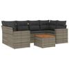 vidaXL Set Divani da Giardino 7 pz con Cuscini Grigio in Polyrattan