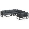vidaXL Set Divano da Giardino 8 pz Nero Acciaio