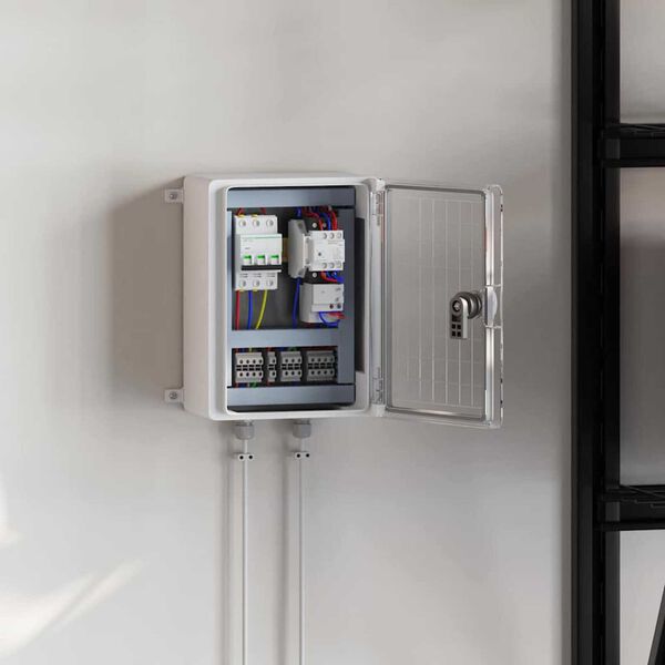 vidaXL Armadio di Controllo Grigio 47 x 20 x 60 cm Plastica ABS