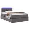 vidaXL Letto con contenitore e LED Grigio 120 x 190 cm Pelle Sintetica