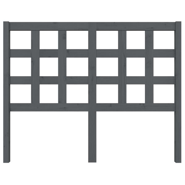 vidaXL Testiera per Letto Grigia 125,5x4x100 cm Legno Massello di Pino