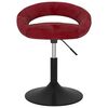 vidaXL Sedia da Pranzo Girevole Rosso Vino in Velluto