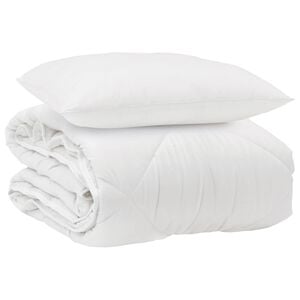 vidaXL Duvet per Tutte le Stagioni con cuscino 2 pcs Bianco Microfibra