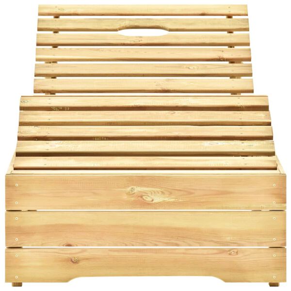 vidaXL Lettino da Giardino con Cuscino Verde Legno di Pino Impregnato