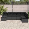 vidaXL Set di divani con cuscino 8 pcs Nero polyrattan