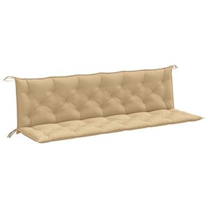 vidaXL Cuscini Panca Giardino 2pz Beige M&eacute;lange 200x50x7 cm Tessuto