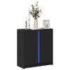 vidaXL Credenza con LED Nera 77x34x85 cm in Legno Multistrato