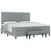 vidaXL Letto a molle con materasso Grigio chiaro 200 x 200 cm Tessuto