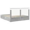 vidaXL Letto con Contenitore con testiera Grigio Sonoma 180 x 200 cm