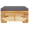 vidaXL Poggiapiedi Giardino Cuscino Grigio Scuro Legno Massello Teak