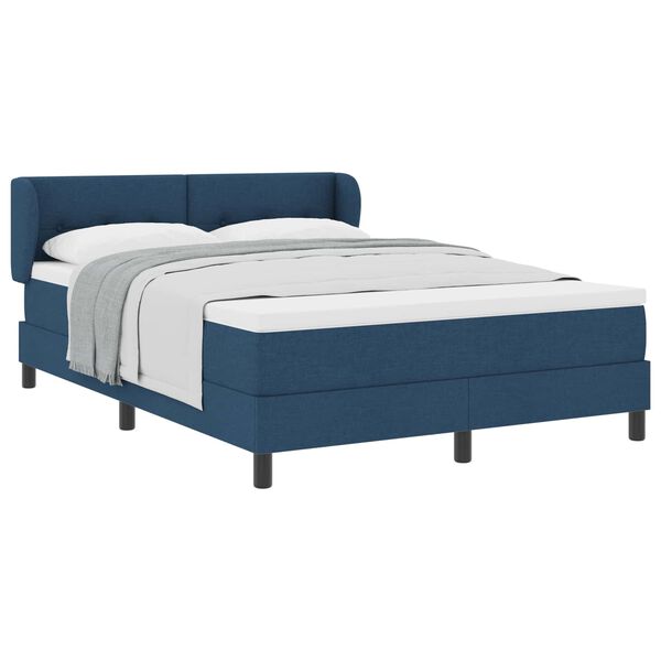 vidaXL Letto a molle con materasso Blu 140 x 190 cm Tessuto