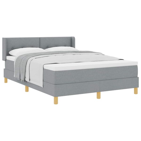 vidaXL Letto a molle con materasso Grigio chiaro 200 x 160 cm Tessuto
