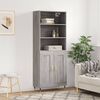 vidaXL Credenza Grigio Sonoma 69,5x34x180 cm in Legno Multistrato