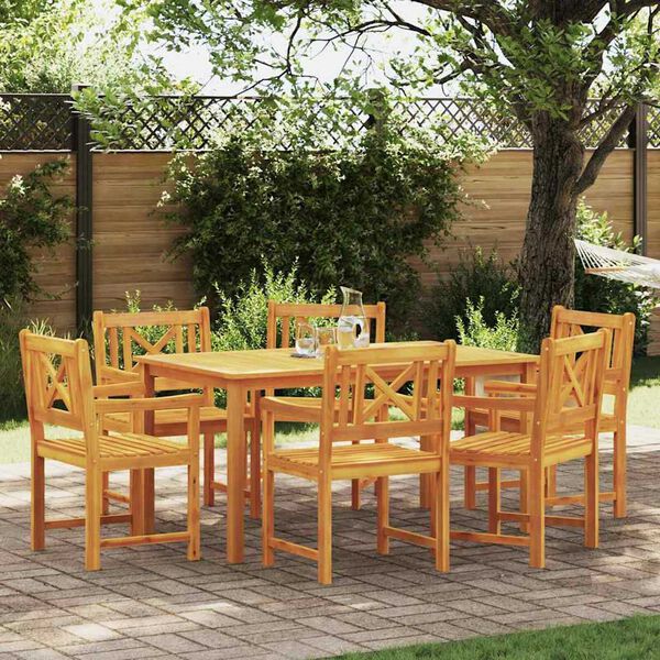 vidaXL Set da Pranzo per Giardino 7 pcs Marrone