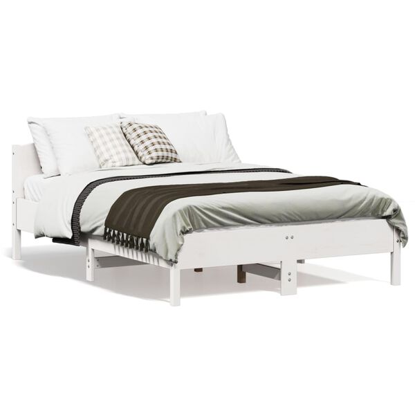 vidaXL Letto senza Materasso Bianco 120x190 cm Legno Massello di Pino