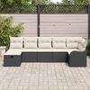vidaXL Set di divani con cuscino Nero e Crema polyrattan