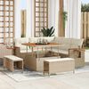 vidaXL Set Divano da Giardino 9 pcs Beige e Crema polyrattan