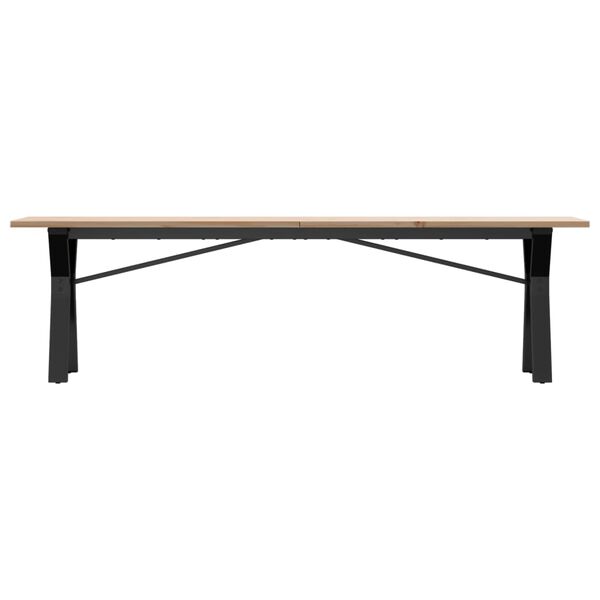 vidaXL Tavolino Salotto Telaio a Y 160x40x45 cm Legno Pino e Acciaio