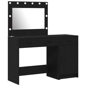 vidaXL Tavolo da Trucco 2 pcs Nero 40 x 41 x 75 cm Legno multistrato